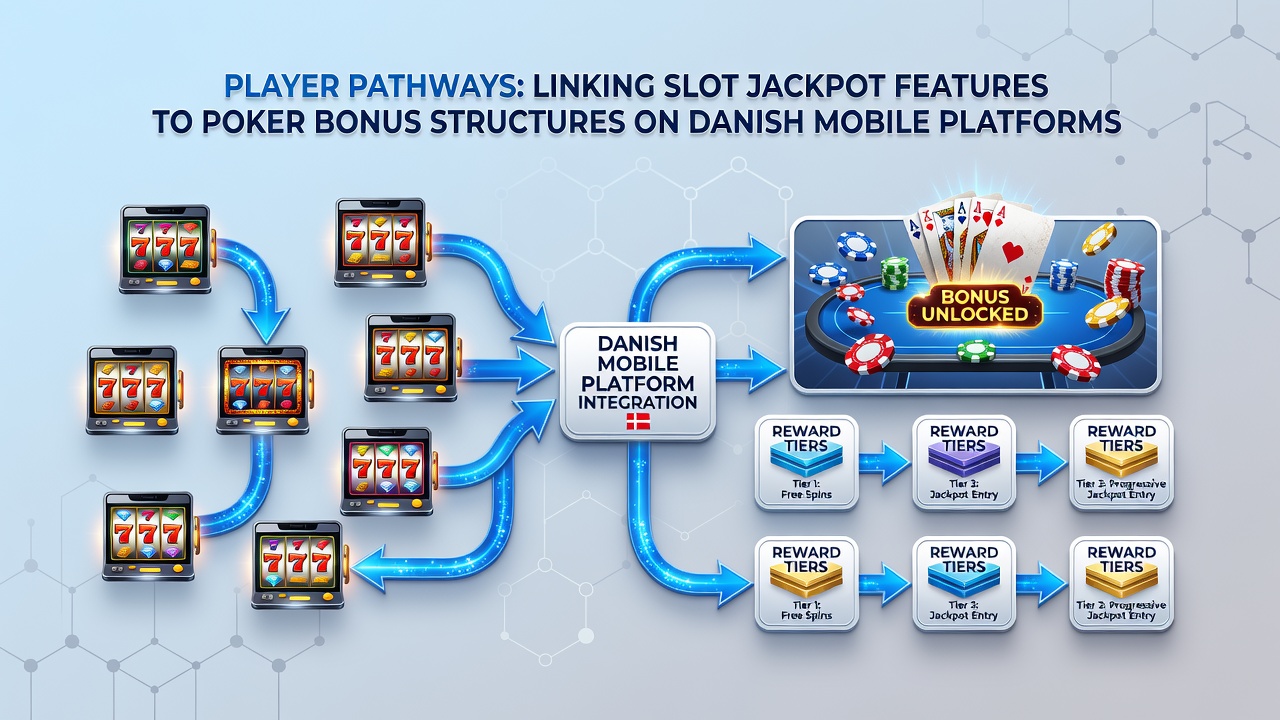 Diagram illustrating data flow between slot jackpots and poker bonuses on Danish mobile platforms