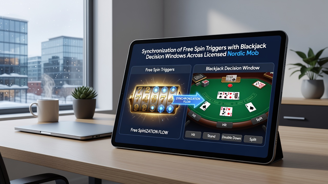 Diagram over dataflow mellem gratis spin-triggere og blackjack-vinduer på nordiske platforme