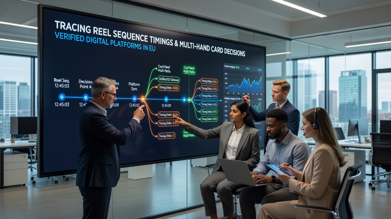 Analytics dashboard displaying timing correlations between slot reels and multi-hand card choices on European digital platforms