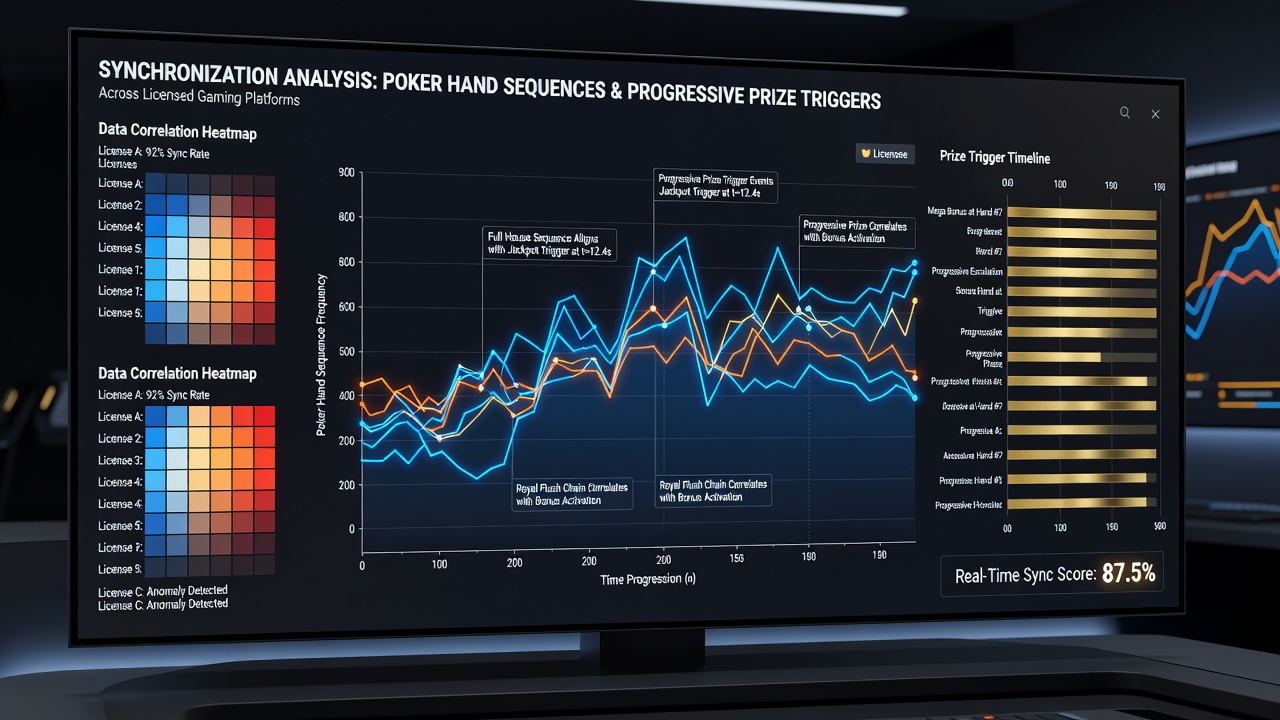 Illustration af dataflow mellem pokerhåndsekvenser og progressive præmieudløsere i app-miljøer
